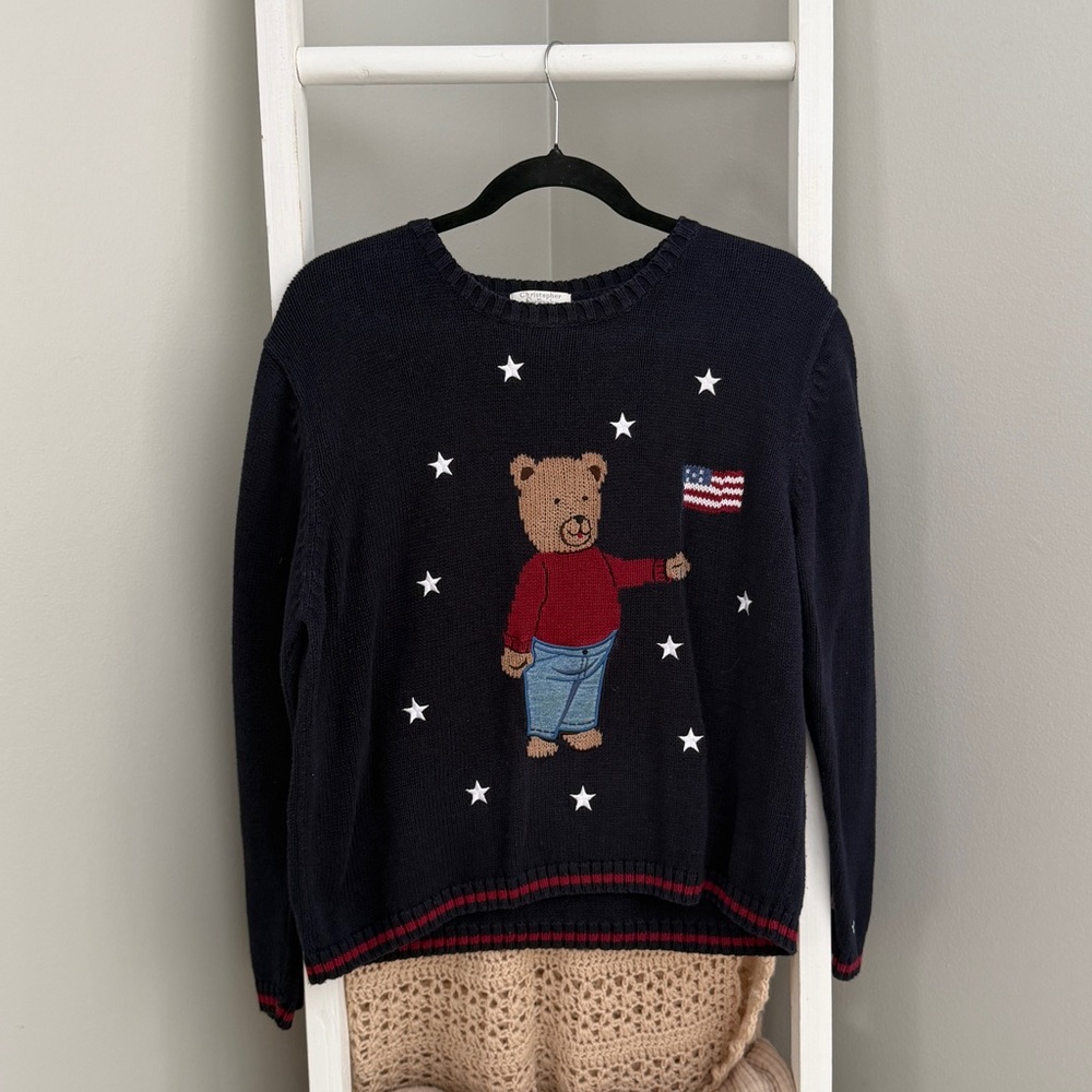 Vintage Christopher & Banks USA Teddy Sweater